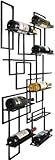 Weinregal LED-Licht, rundes, freistehendes Wandregal (A1) –...