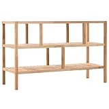 QJBSAVVA Badregal aus Massivholz Walnuss 100x40x65 cm 3-Etagen-Regal...