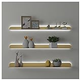 Industrielle schwimmende Wandregale mit LED-Beleuchtung, Schwere...