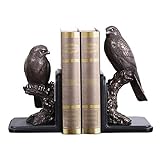 2 Stück Sparrow Hawk Buchstützen Gothic Poe Crow Reading...