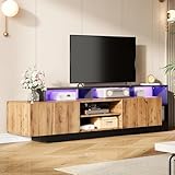 Merax TV-Schrank mit LED-Beleuchtung, Lowboard Sideboard für...