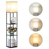 Stehlampe mit regal für Wohnzimmer Vintage Metall Stehlampe mit 3...