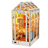 dzqad Miniatur Bücherhaus Bausatz - Bücherstütze Einsatz Buchhaus...