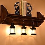 Sedtonmu Retro Bücherregal Wandlampe Rustikale Wandleuchte Holz...