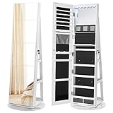 SONGMICS Schmuckschrank, Spiegelschrank, mit rahmenlosem...