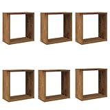vidaXL Wandregal 6 STK., Würfelregal mit Stauraum Wandmontage,...