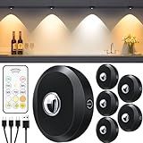 WILLED USB Aufladbar LED Spots Akku mit Fernbedienung, Rund...