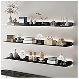 IEOWY Wandmontiertes LED-Lichtregal – Schwebendes Aluminiumregal, 1...