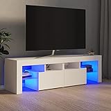 TV-Tisch für Fernseher TV-Regal mit LED Beleuchtung, Wohnzimmer...