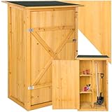 tectake® Holz Gartenschrank, Outdoor Schrank wetterfest, 75 x 56 x...