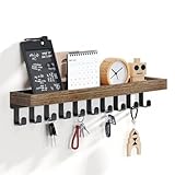 SWTYMIKI Schlüsselbrett mit Holztablett und 10 Haken -...