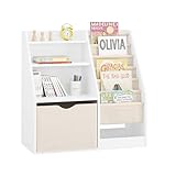 SoBuy Bücherregal Kinder Kinderregal Montessori mit Stofftaschen, 3...