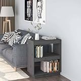 HETFTJN Bücherregal Grau aus Kiefer Massivholz 60x35x71 cm Schmales...