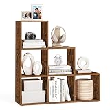 VASAGLE Bücherregal, Treppenregal, Trennwand, Aufbewahrungsmöbel, 6...
