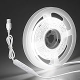 Aclorol LED Strip COB 1.5M USB 5V Dimmbar Kaltweiß 6000K TV LED...