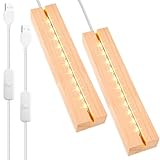2 Stück LED Lichter Display Basis, 30CM Holz LED Lichtsockel, DIY Led...