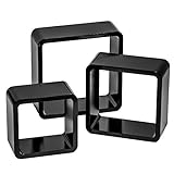 tectake 800703 3er Set Wandregal Hängeregal im Retro Cube Design für...