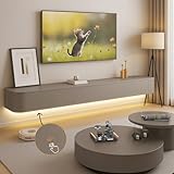 Ribanedy Modernes Schwebendes TV-Regal mit LED-Beleuchtung |...