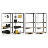 Juskys 4er-Set Lagerregal Basic 4X 180x90x40cm (HxBxT) - 3500 kg - 20...