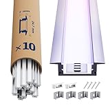 LASLUX LED Profil 10 × 2m – U-Form Aluprofil mit weißer Abdeckung...