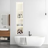 TMKDNNKG Eckduschnische mit LED-Beleuchtung, Edelstahlregal zur...