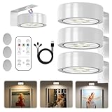 Bildbeleuchtung Kabellos mit Fernbedienung, 3 Stück Magnetisches LED...