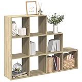 QJBSAVVA Bücherregal Sonoma-Eiche 137,5x29x103,5 cm 3-stufig...
