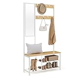 VASAGLE Garderobenständer, Garderobe mit Haken, Kleiderständer mit...