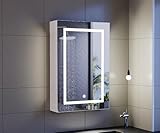KRYZOR Spiegelschrank Bad mit Beleuchtung, Badezimmerschrank mit...