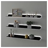 LED-Wandregal, schwebend, robust, Stahl, modern, dekorative...