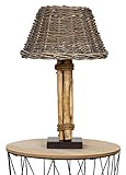 levandeo Lampe Tischlampe H50cm Holz Holzlampe Weide Unikat Braun...