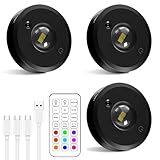 KUWUNG USB Aufladbar LED Spots Akku, RGB USB Farbwechsel...