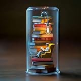 Reader Nachtlicht - 3D Miniatur Buchlampe mit Acrylkuppel, LED Harz...