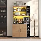 DRIXNO Küchenschrank, Buffet mit LED-Ambiente-Beleuchtung &...
