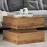 RMIHSJG Couchtisch mit LED-Leuchten Artisan-Eiche 50x50x40 cm Side...