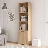 Forte NIKO Regal 50, Skandi-Bücherregal, 3 Einlegeböden, 1-türig,...