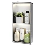 Bernkot Wandnische Dusche Edelstahl mit LED, Unterputz Duschregal,...