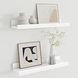 Feihorrm Wandregal Holz 40 cm, Regal Wand Weiß Bilderleiste für...