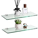 SAYAYO Glasregal Badezimmer, 2PC Badregal Duschablage Glasablage mit...