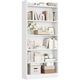 Yaheetech Bücherregal, 6 Fächern Bücherschrank mit Verstellbarer...
