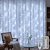 HeiPard LED Lichtervorhang Innen 3x3m, 300 LEDs Weiß, Vorhang...
