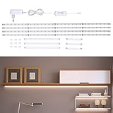 B.K.Licht - LED Leiste aus 4 LED Strips, An-/Ausschalter,...
