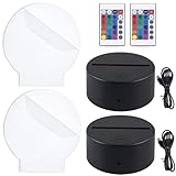 BAIFULAI LED Sockel, 2 Stück 3D Leuchtsockel mit Lichttafel&...