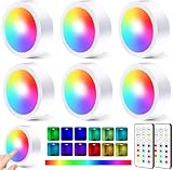 ZeiLaBang Kakadi 6 Stück LED RGB Spots Batteriebetrieben mit...