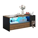 YU YUSING Multifunktionaler Couchtisch mit Katzenhöhle, 16-Farbiger...