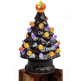 Halloween-Baum mit Lichtern | Festlicher Tischbaum | Kürbislampe für...