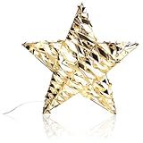 com-four® LED-Stern mit Timer - 30 cm Weihnachtsstern - Deko...
