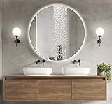 BD ART LED Badspiegel Rund Luna 70 cm, Wand Badezimmerspiegel mit...
