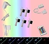 Trango 5er Set 5022-05 RGB Farbwechsel LED Glaskantenbeleuchtung inkl....