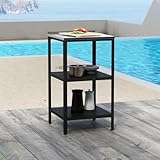 casa.pro Outdoor Standregal Bolognano Schwarz/Silber matt Gartenregal...